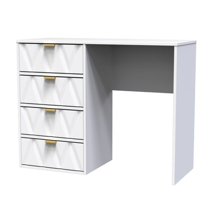 Diamond Desk White 4 Drawers 97cm