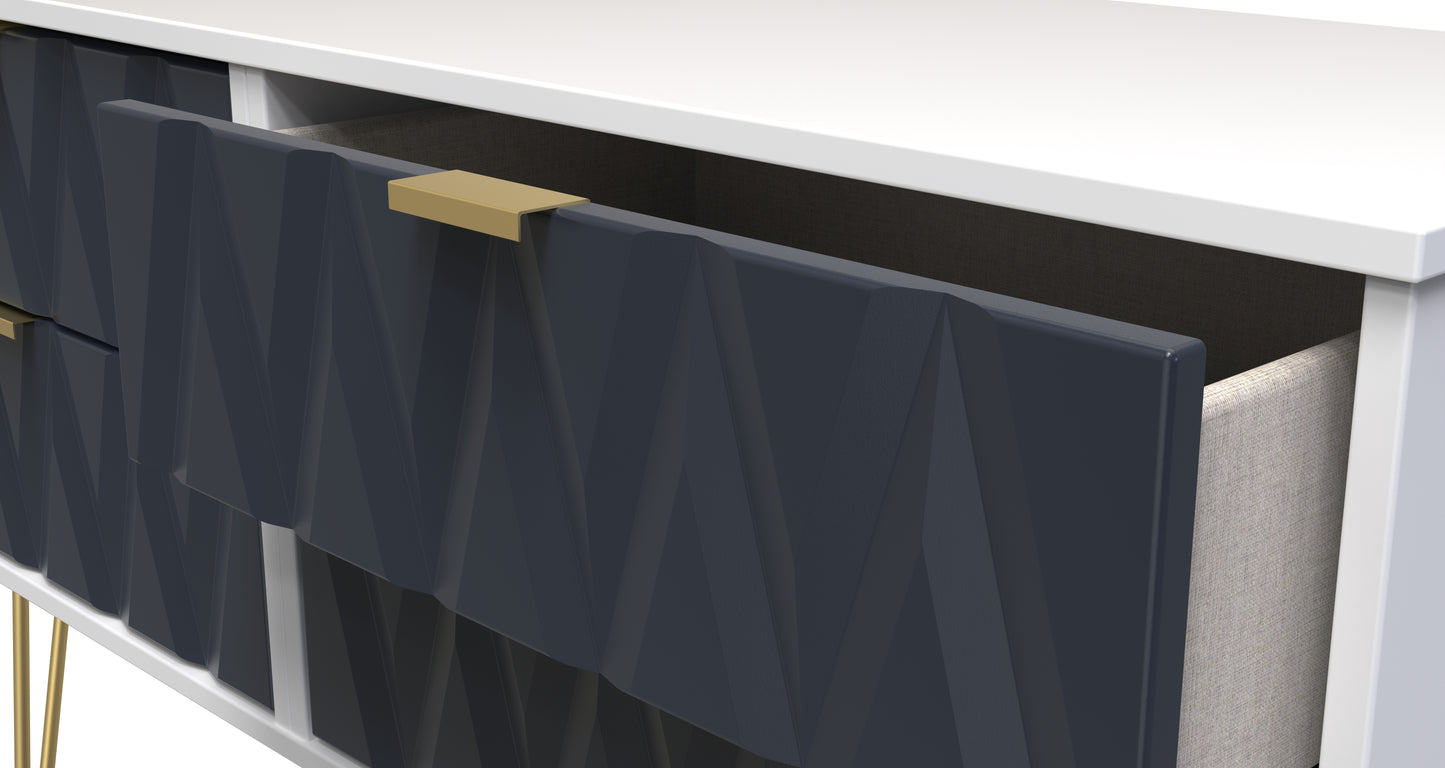 Diamond Large Chest of Drawers Grey & White 4 Drawers 115cm