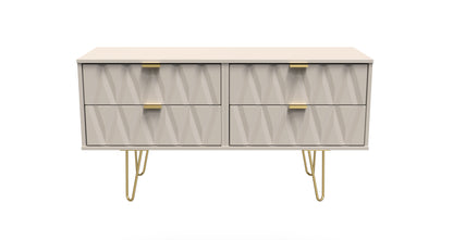 Diamond Large Chest of Drawers Off-White 4 Drawers 115cm