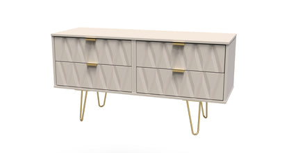 Diamond Large Chest of Drawers Off-White 4 Drawers 115cm