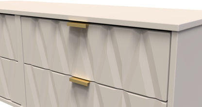 Diamond Large Chest of Drawers Off-White 4 Drawers 115cm