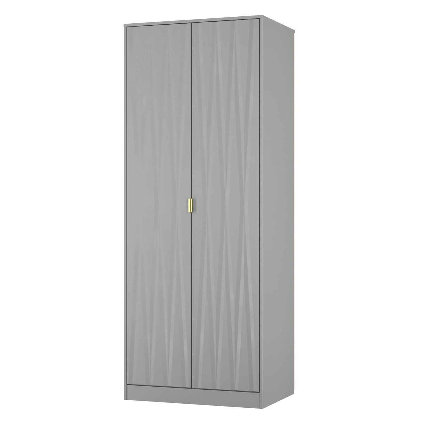 Diamond Tall Wardrobe Grey 2 Doors 197cm