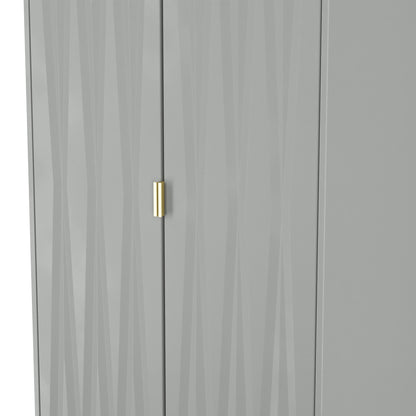 Diamond Tall Wardrobe Grey 2 Doors 197cm