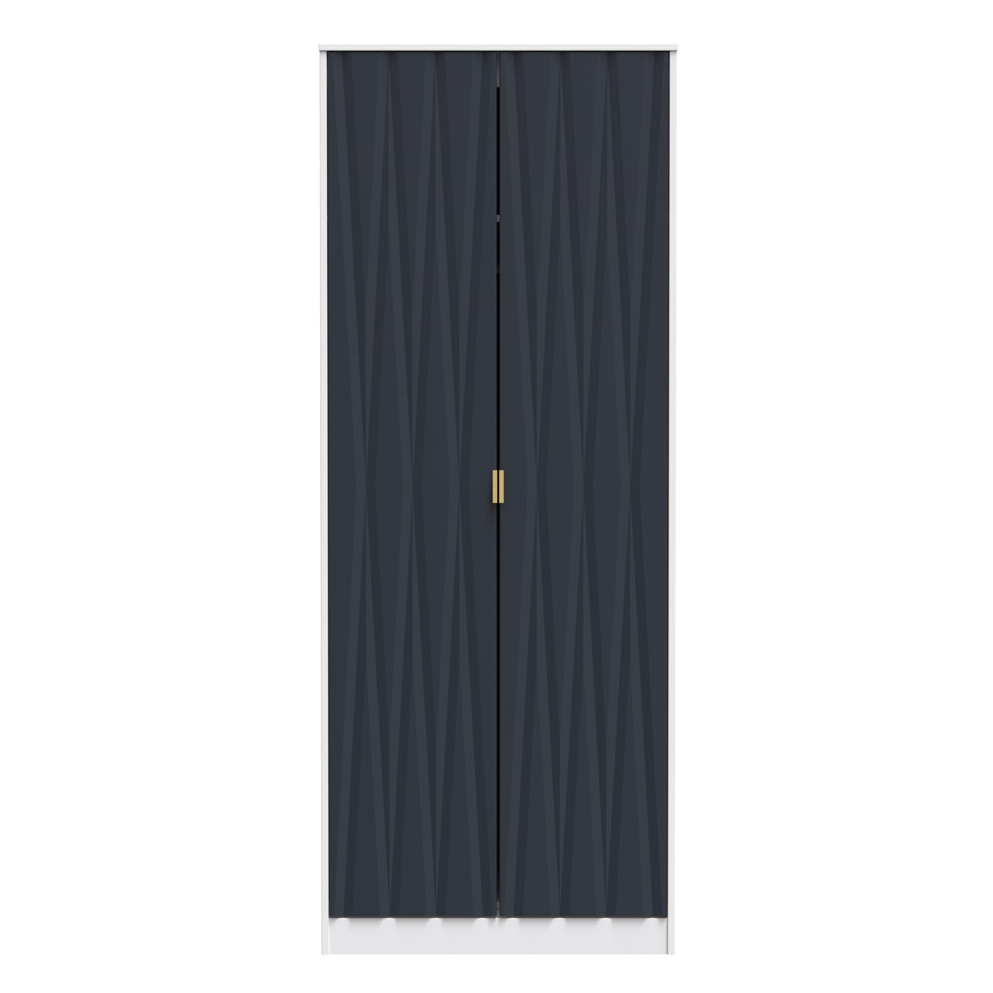 Diamond Tall Wardrobe Grey & White 2 Doors 197cm