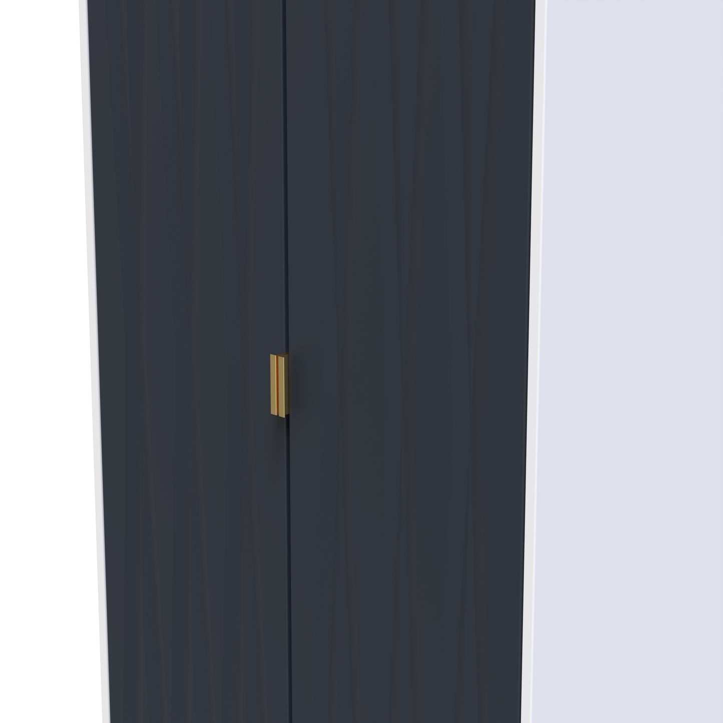 Diamond Tall Wardrobe Grey & White 2 Doors 197cm