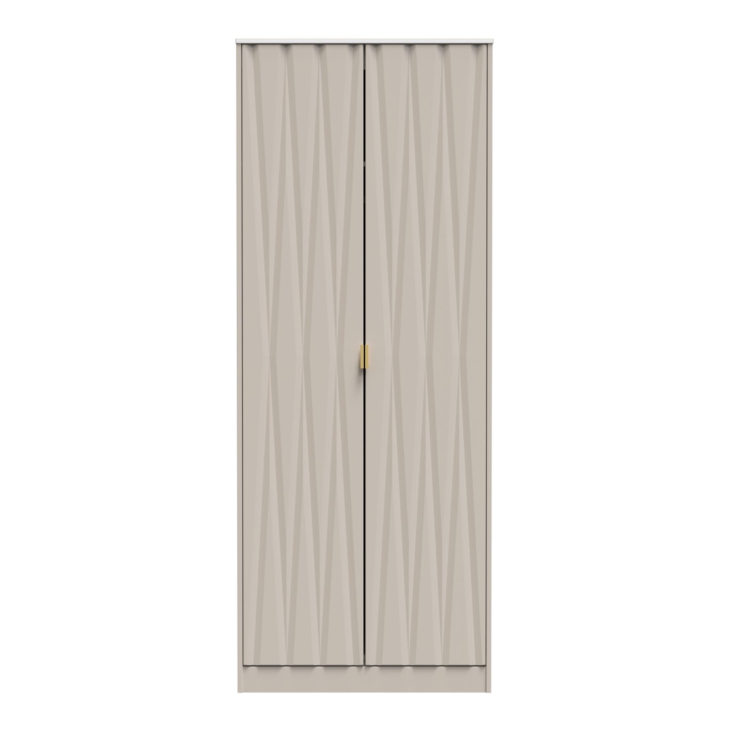 Diamond Tall Wardrobe Off-White 2 Doors 197cm