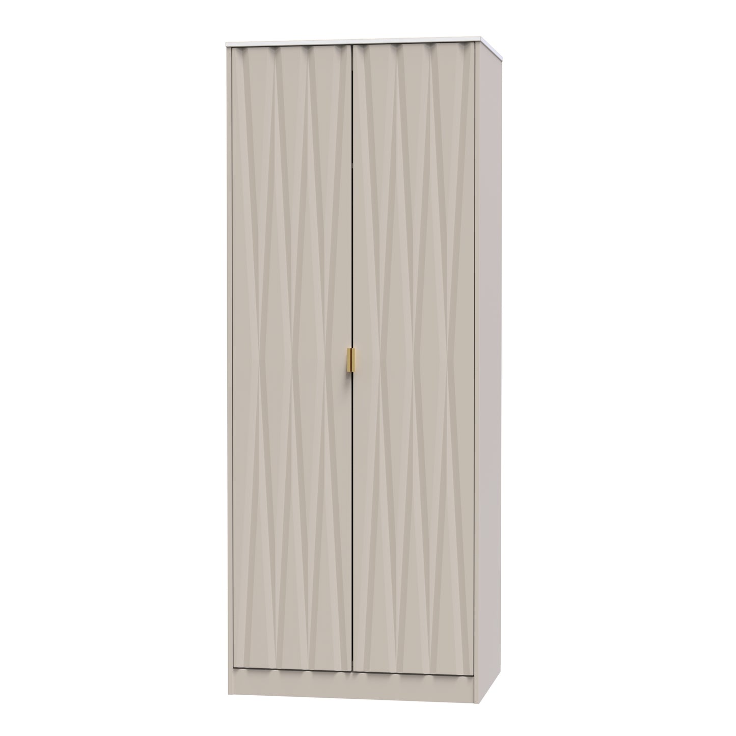 Diamond Tall Wardrobe Off-White 2 Doors 197cm