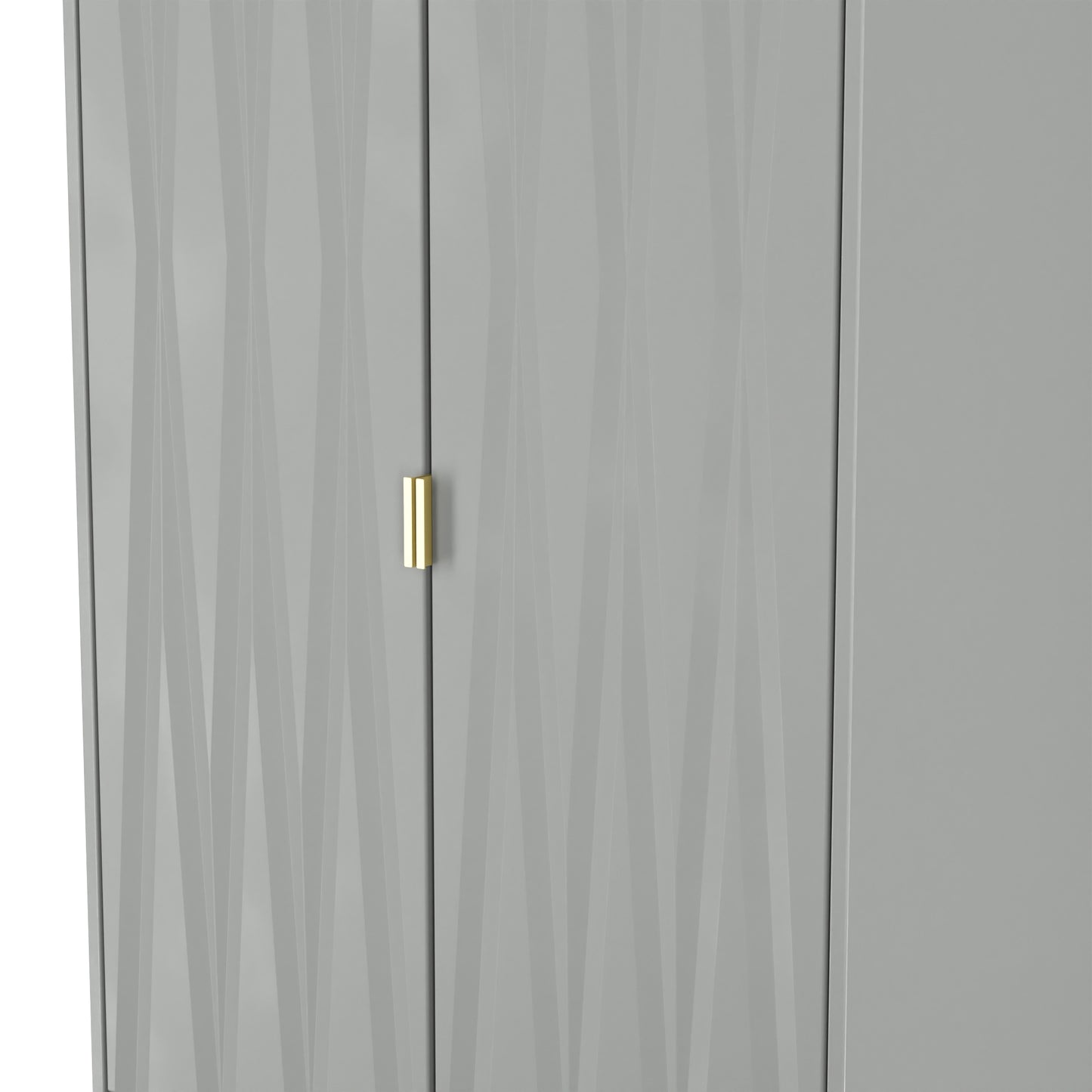 Diamond Tall Wardrobe Grey 2 Doors 2 Drawers 197cm