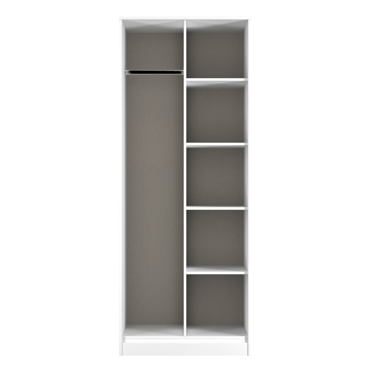 Diamond Tall Wardrobe Grey & White 5 Shelves 197cm