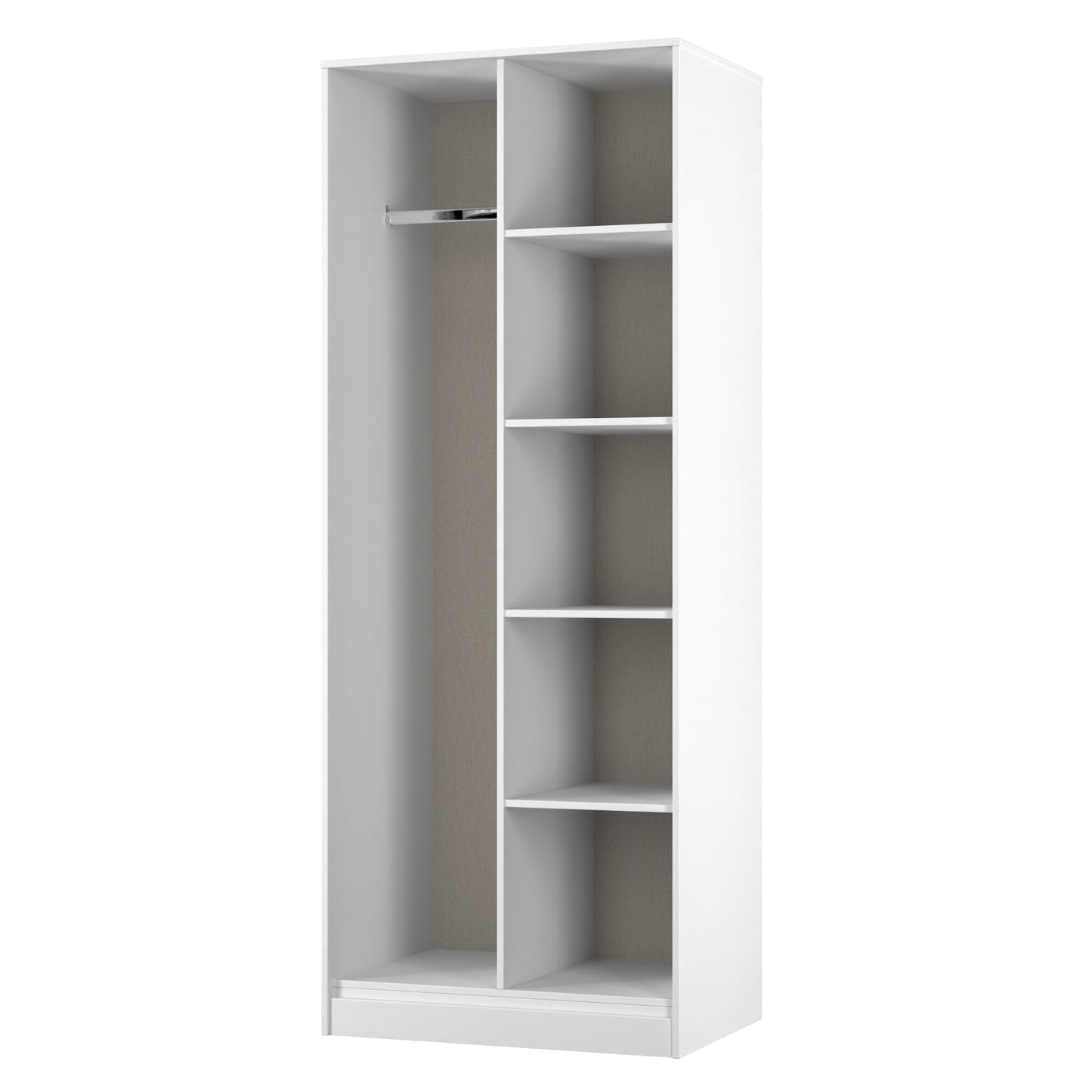 Diamond Tall Wardrobe Grey & White 5 Shelves 197cm