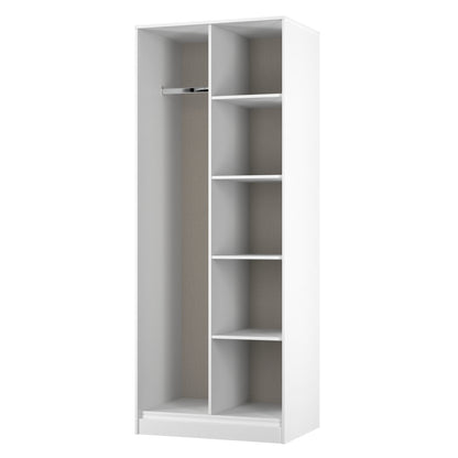 Diamond Tall Wardrobe Grey & White 5 Shelves 197cm