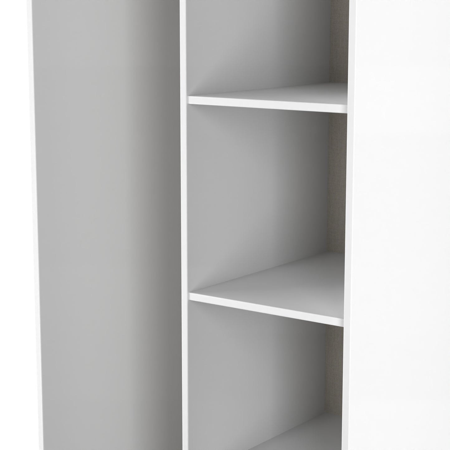 Diamond Tall Wardrobe Grey & White 5 Shelves 197cm