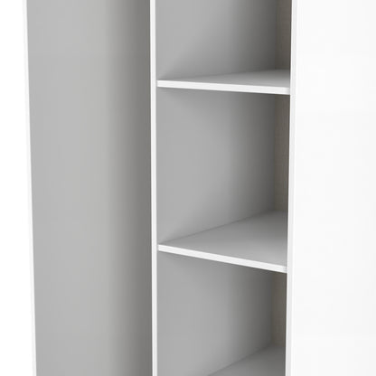 Diamond Tall Wardrobe Grey & White 5 Shelves 197cm