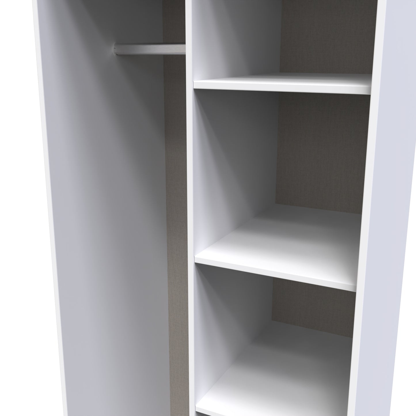 Diamond Tall Wardrobe Grey & White 5 Shelves 197cm