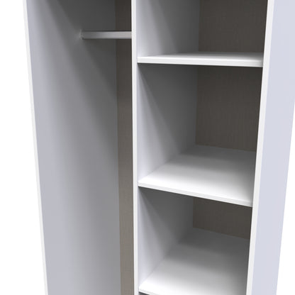 Diamond Tall Wardrobe Grey & White 5 Shelves 197cm