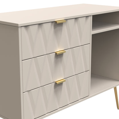 Diamond TV Unit Off-White 2 Shelves 3 Drawers 97cm