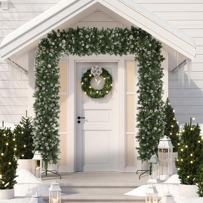 8ft Pinecone Christmas Tree Arch Artificial - White Frosted Green  2100 Tips