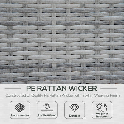 Four-Piece Half-Square Rattan Sofa Set - Mixed Grey