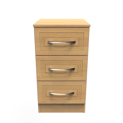 Dorset Bedside Table Oak 3 Drawers 70cm