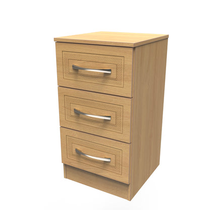Dorset Bedside Table Oak 3 Drawers 70cm