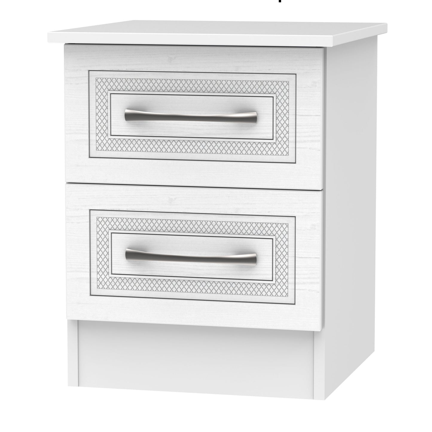Dorset Bedside Table White 2 Drawers 51cm
