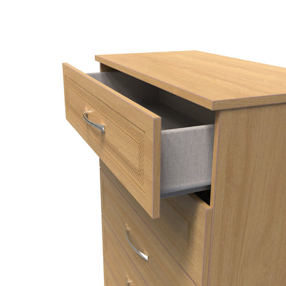 Dorset Tall Chest of Drawers Oak 5 Drawers 108cm