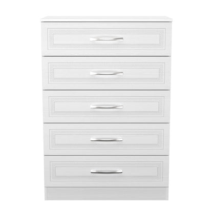 Dorset Tall Chest of Drawers White 5 Drawers 108cm
