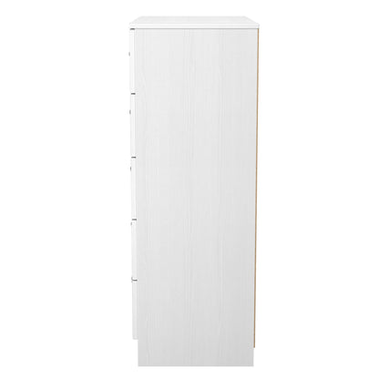 Dorset Tall Chest of Drawers White 5 Drawers 108cm
