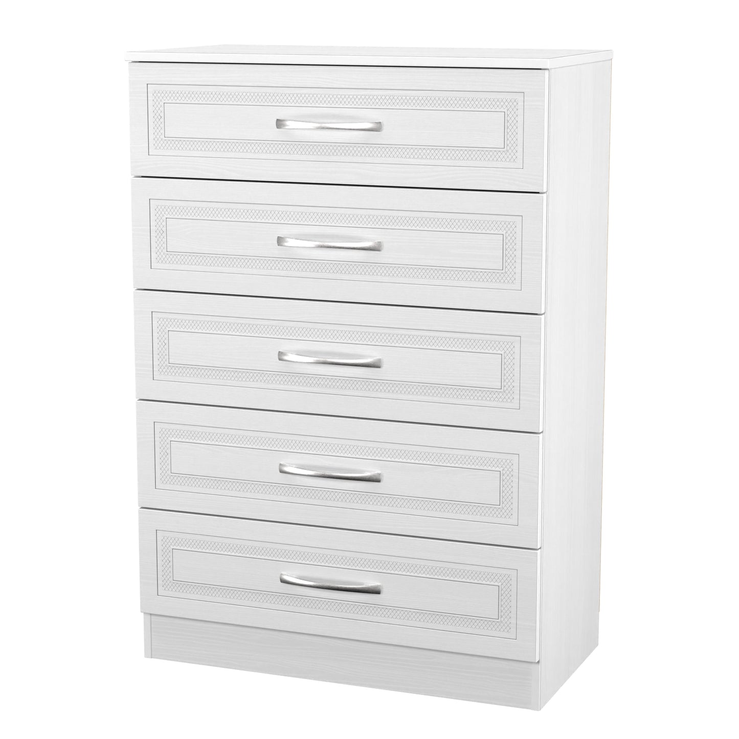 Dorset Tall Chest of Drawers White 5 Drawers 108cm