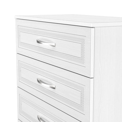 Dorset Tall Chest of Drawers White 5 Drawers 108cm