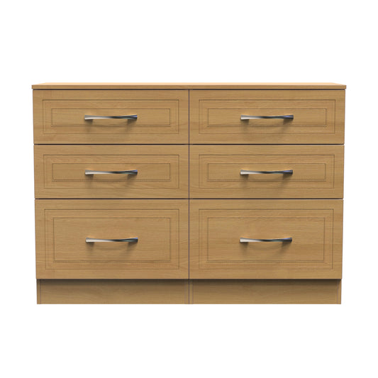 Dorset Large Chest of Drawers Oak 6 Drawers 110cm