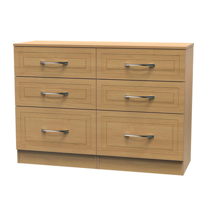 Dorset Large Chest of Drawers Oak 6 Drawers 110cm