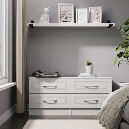 Dorset Large Chest of Drawers White 4 Drawers 110cm