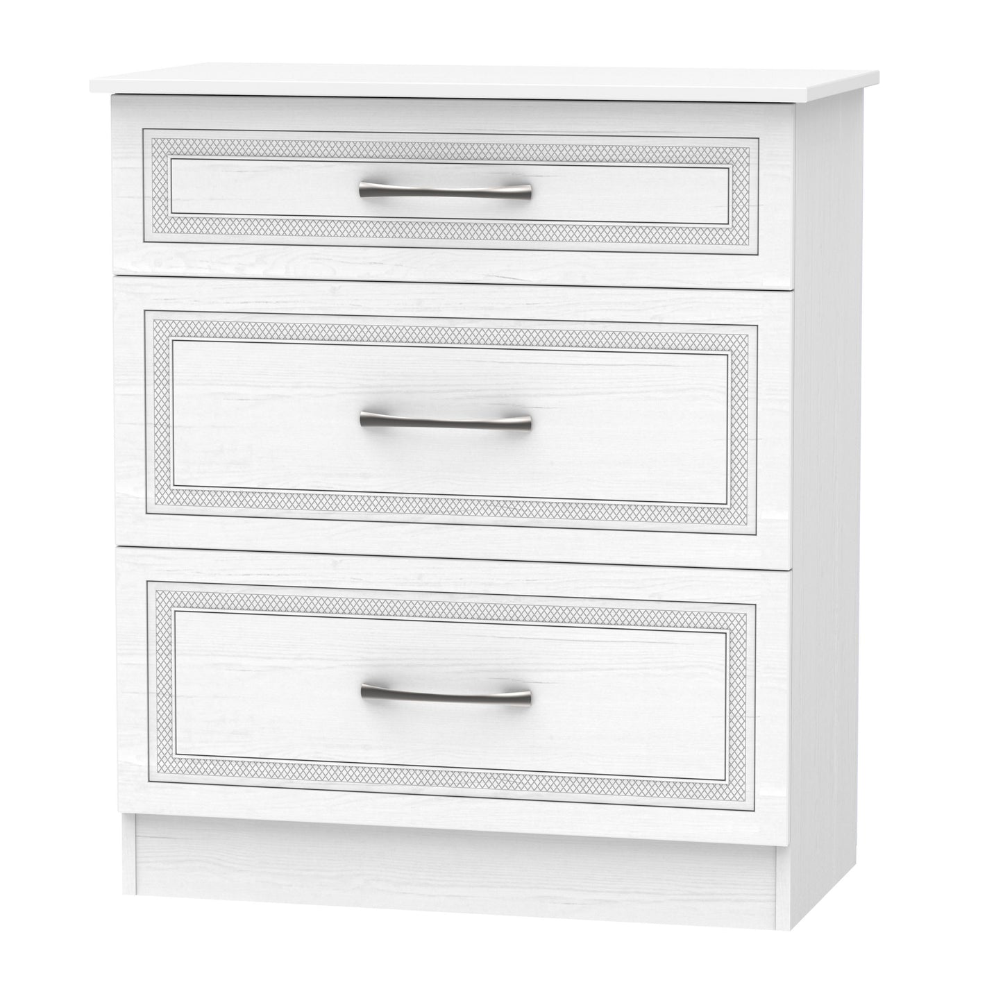 Dorset Chest of Drawers White 3 Drawers 89cm