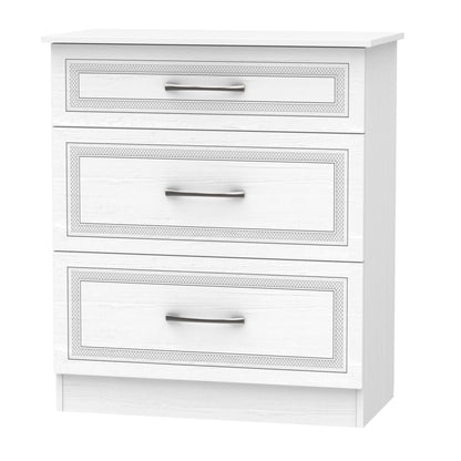 Dorset Chest of Drawers White 3 Drawers 89cm