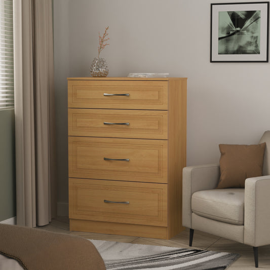 Dorset Tall Chest of Drawers Oak 4 Drawers 108cm