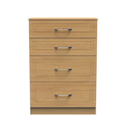 Dorset Tall Chest of Drawers Oak 4 Drawers 108cm