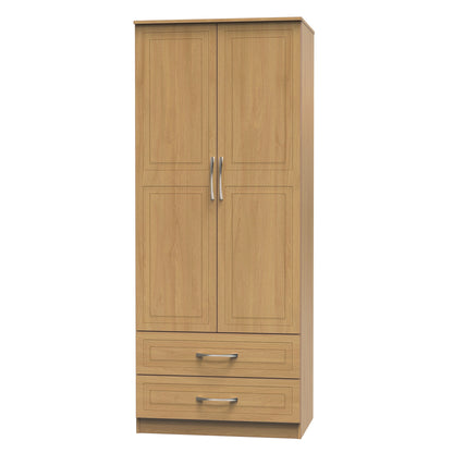 Dorset Tall Wardrobe Oak 2 Doors 2 Drawers 182cm