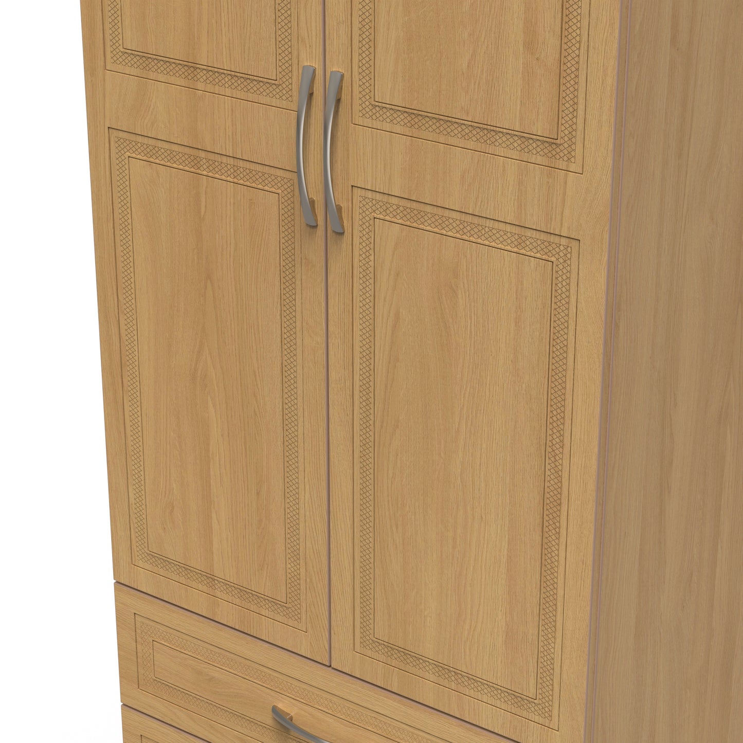 Dorset Tall Wardrobe Oak 2 Doors 2 Drawers 182cm