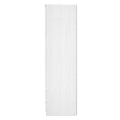 Dorset Tall Mirror Wardrobe White 2 Doors 2 Drawers 182cm