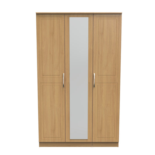 Dorset Tall Mirror Wardrobe Oak 1 Shelf 182cm