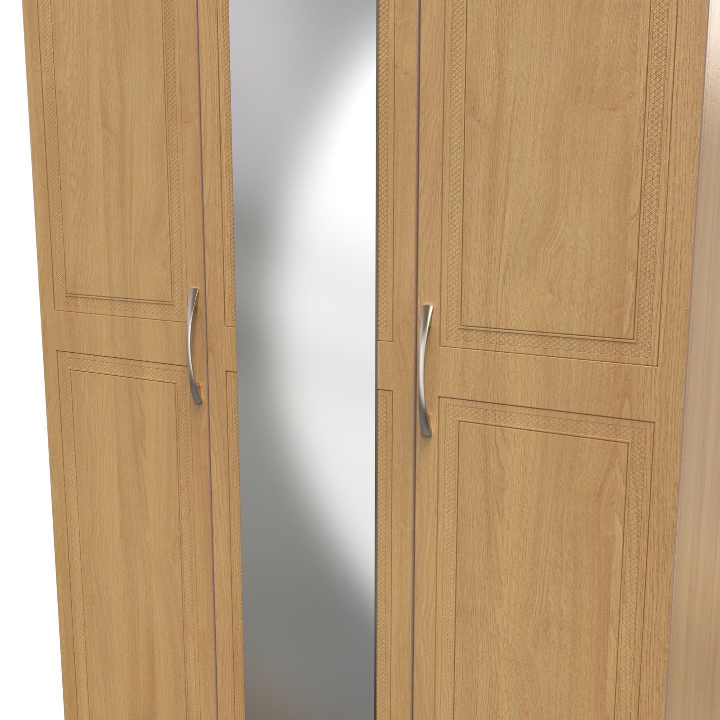 Dorset Tall Mirror Wardrobe Oak 1 Shelf 182cm