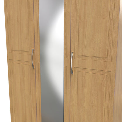 Dorset Tall Mirror Wardrobe Oak 1 Shelf 182cm