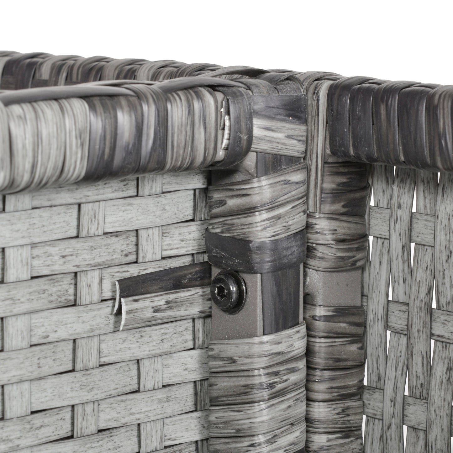 8 Seater Rattan Dining Set Garden Furniture Cushion Seat Woven Rattan Grey