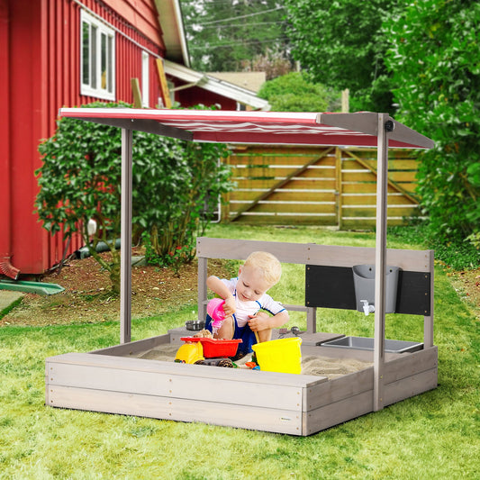 Kids Wooden Sandbox w/ Canopy Primary Image