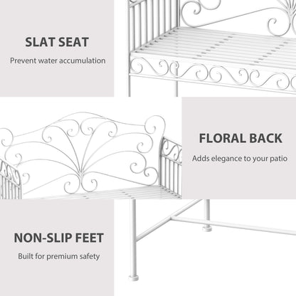 Heavy-Duty Garden Bench-White