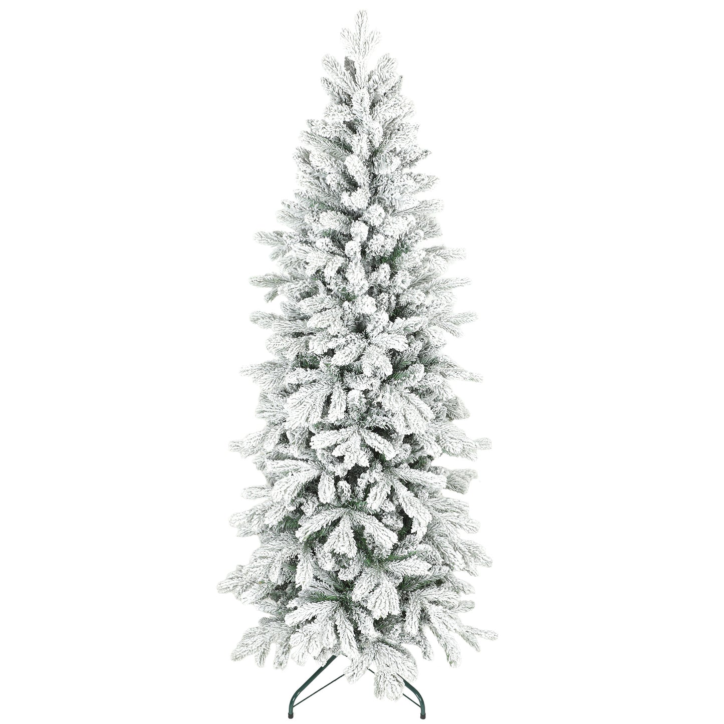 6ft Slim Christmas Tree Artificial - White Frosted Green  756 Tips