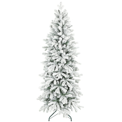 6ft Slim Christmas Tree Artificial - White Frosted Green  756 Tips