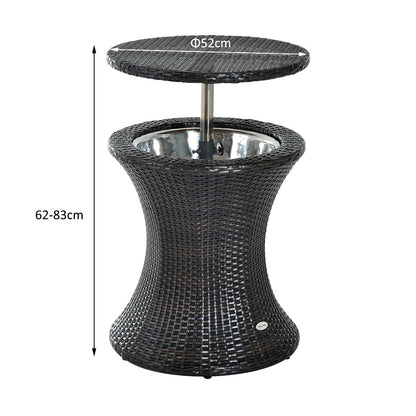 PE Rattan Ice Bucket Table