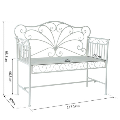 Heavy-Duty Garden Bench-White